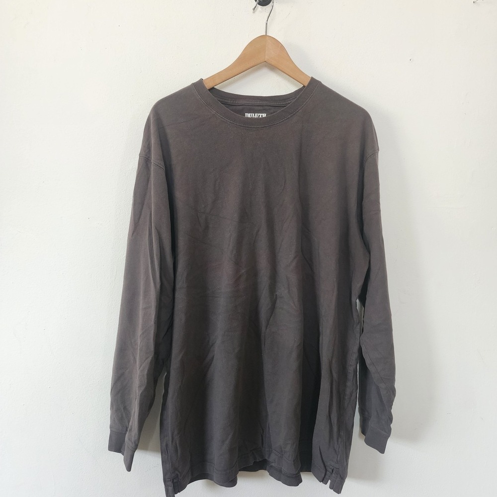Mens Duluth Longtail T Gray Long Sleeve Shirt Large